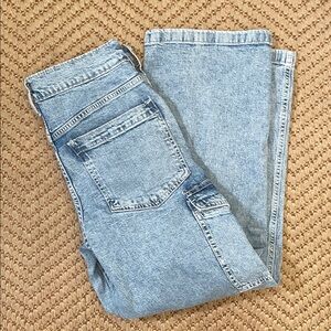 GAP - 90s Loose Cargo Mid Rise Denim Jeans - Blue - 25